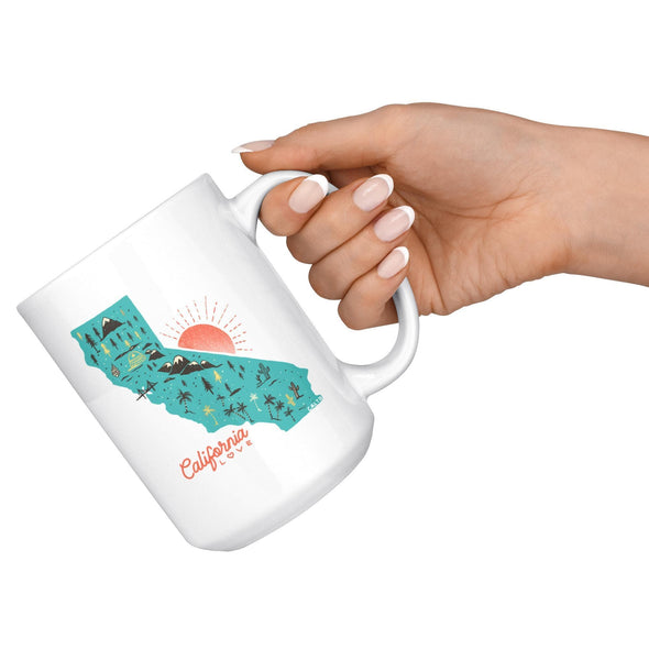 Map Ca Love Turquoise Mug-CA LIMITED